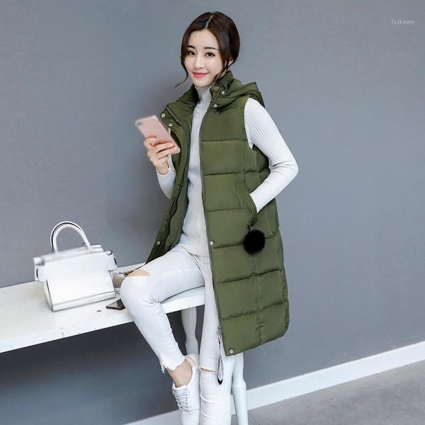 women winter warm vest long slim hooded quilted jacket puffer waistcoat coat1, Black
women winter warm vest long slim hooded quilted jacket puffer waistcoat coat1, Black