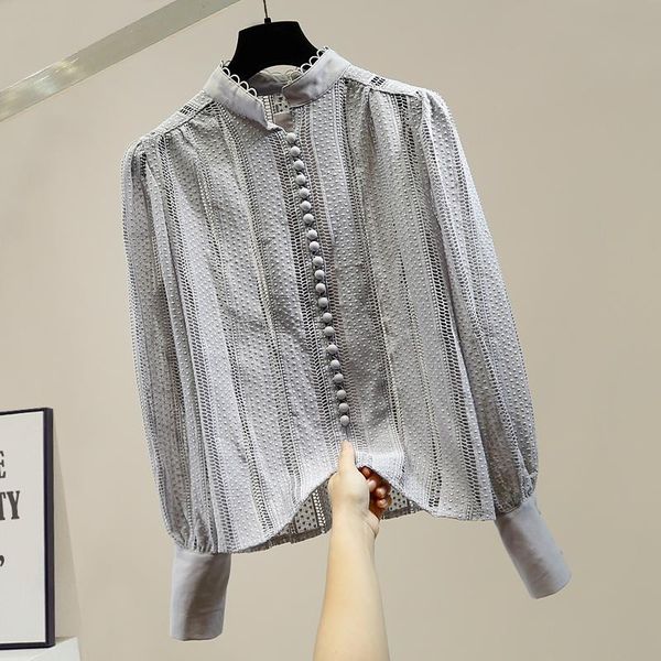 woman's clothing lace shirt 2020 autumn perspective single breasted long sleeve shirts women's elegant all-match white
woman's clothing lace shirt 2020 autumn perspective single breasted long sleeve shirts women's elegant all-match white