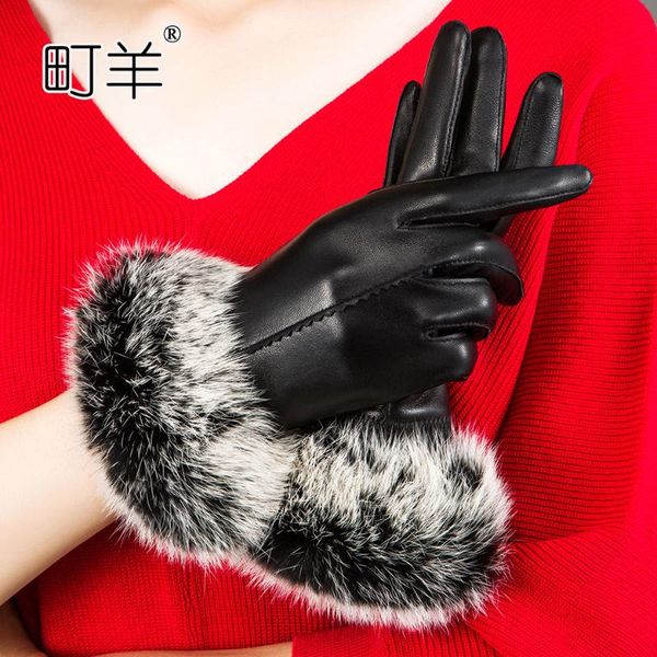 five fingers gloves women' leather winter warm sheepskin thick hair mouth fashion cashmere long, Blue;gray
five fingers gloves women' leather winter warm sheepskin thick hair mouth fashion cashmere long, Blue;gray