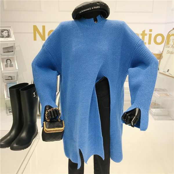 women's sweaters loose sweater autumn /winter 2021 wear out split high collar medium length knitted bottoming shirt, White;black
women's sweaters loose sweater autumn /winter 2021 wear out split high collar medium length knitted bottoming shirt, White;black
