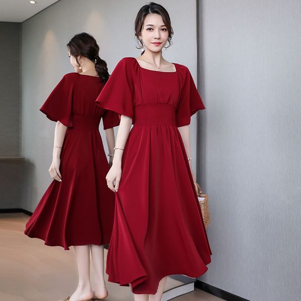 wine red square collar very fairy waist over the knee long skirt summer 2020 new long skirt dress popular red dress french qsapl, Black;gray
wine red square collar very fairy waist over the knee long skirt summer 2020 new long skirt dress popular red dress french qsapl, Black;gray