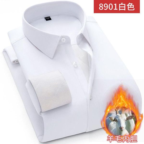 winter men's shirt wool warm long sleeve men's thickened business formal casual shirt, White;black
winter men's shirt wool warm long sleeve men's thickened business formal casual shirt, White;black