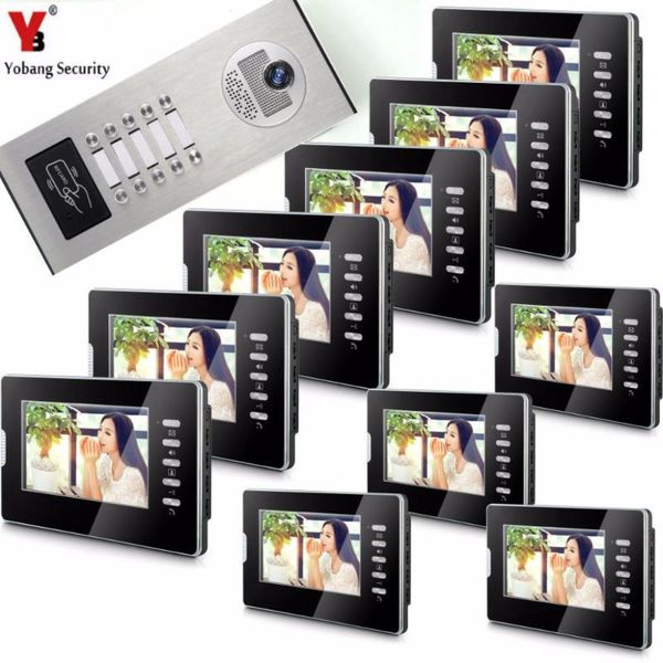 video door phones yobang security 7 inch intercom rfid camera with 2/3/4/6/8/10/12 monitors doorphone doorbell for muti apartments families
video door phones yobang security 7 inch intercom rfid camera with 2/3/4/6/8/10/12 monitors doorphone doorbell for muti apartments families