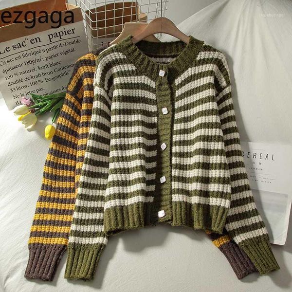 ezgaga vintage sweater women autumn new casual o-neck contrast stripe single breasted long sleeve cardigan female stylish 20201, White
ezgaga vintage sweater women autumn new casual o-neck contrast stripe single breasted long sleeve cardigan female stylish 20201, White
