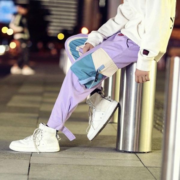 men's pants ribbon purple men pocket cargo drawstrings track ankle length hip hop harem joggers man loose trousers harajuku pant1, Black
men's pants ribbon purple men pocket cargo drawstrings track ankle length hip hop harem joggers man loose trousers harajuku pant1, Black
