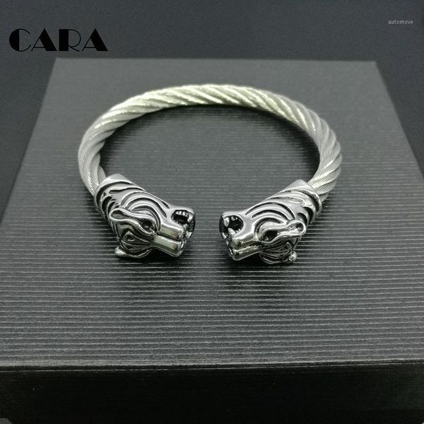 2020 new rock tiger head charm bracelet 316l stainless steel silver color animal tiger bangle for men hip hop rock cara00451, Black
2020 new rock tiger head charm bracelet 316l stainless steel silver color animal tiger bangle for men hip hop rock cara00451, Black