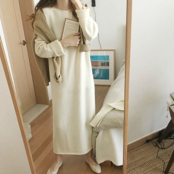 korean solid color curled full sleeve winter long sweater dress knitted bottomed knee length jumper sweter women pull femme h1211, White;black
korean solid color curled full sleeve winter long sweater dress knitted bottomed knee length jumper sweter women pull femme h1211, White;black