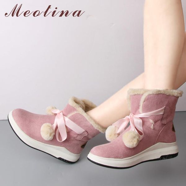 meotina snow boots winter shoes women plush platform wedge boots bow ankle fur warm cotton short pink gray size34-43, Black
meotina snow boots winter shoes women plush platform wedge boots bow ankle fur warm cotton short pink gray size34-43, Black