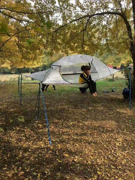 double layer waterproof hanging triangle suspension tree tent 
double layer waterproof hanging triangle suspension tree tent