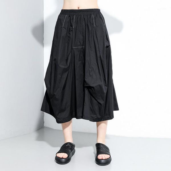 harajuku gothic khaki black color loose skirts female 2020 summer new elastic waist streetwear pleated skirt trendy a- line1
harajuku gothic khaki black color loose skirts female 2020 summer new elastic waist streetwear pleated skirt trendy a- line1