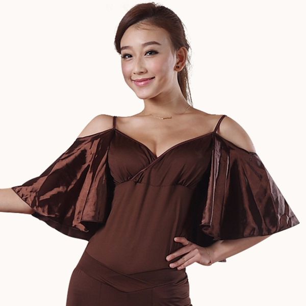 popular ballroom dance shirts for ladies coffee white black braces women modern flamenco indian tango latino wears q1160, Black;red
popular ballroom dance shirts for ladies coffee white black braces women modern flamenco indian tango latino wears q1160, Black;red