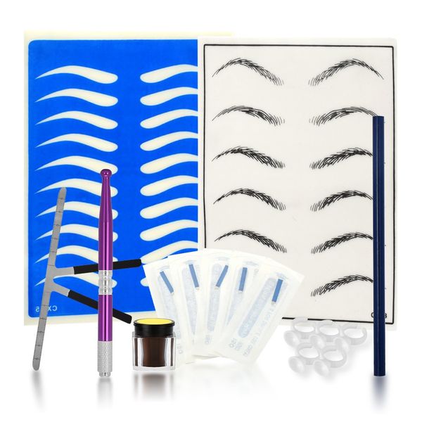 professional eyebrow permanent tattoo practice kit microblading set manual eyebrow pen needle pigment ink practise skin tool w6631
professional eyebrow permanent tattoo practice kit microblading set manual eyebrow pen needle pigment ink practise skin tool w6631