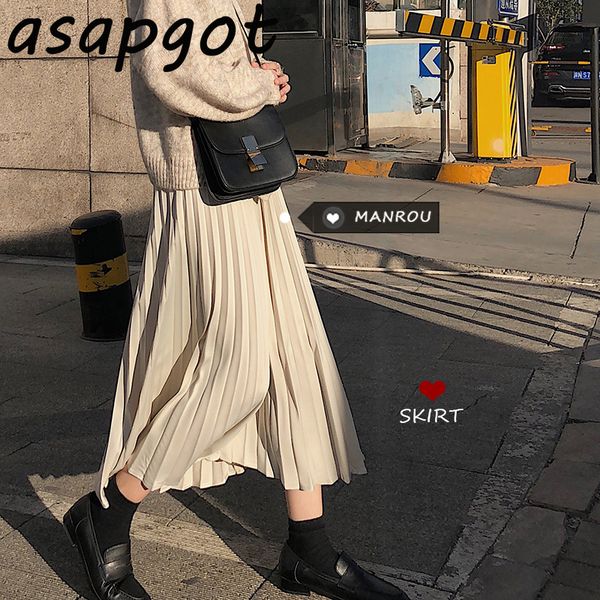 autumn korea chic wild solid a line mid-length elastic high waist slim plus size pleated skirts office lady faldas mujer elegant y1214, Black
autumn korea chic wild solid a line mid-length elastic high waist slim plus size pleated skirts office lady faldas mujer elegant y1214, Black