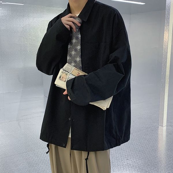 long sleeve 2021 spring and autumn new solid-colored shirt m-5xl retro youth jacket male campus ubxc, White;black
long sleeve 2021 spring and autumn new solid-colored shirt m-5xl retro youth jacket male campus ubxc, White;black