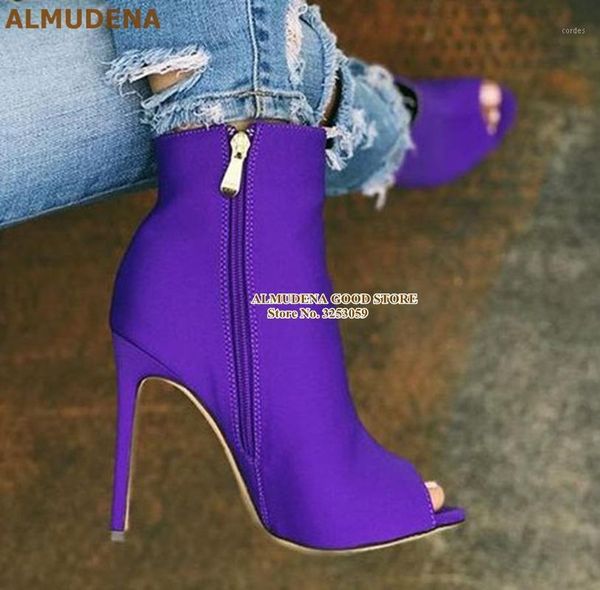 almudena purple neon yellow ankle boots stiletto heel stretch fabric open toe short boots zipper gladiator motorcycle boot1, Black
almudena purple neon yellow ankle boots stiletto heel stretch fabric open toe short boots zipper gladiator motorcycle boot1, Black