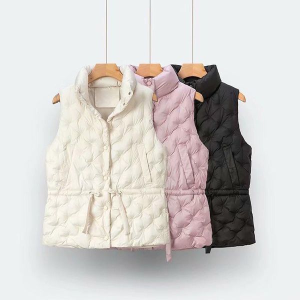women's vests 2021 women sleeveless cotton vest drawstring padded jackets female stand collar waistcoat winter warm coat, Black;white
women's vests 2021 women sleeveless cotton vest drawstring padded jackets female stand collar waistcoat winter warm coat, Black;white