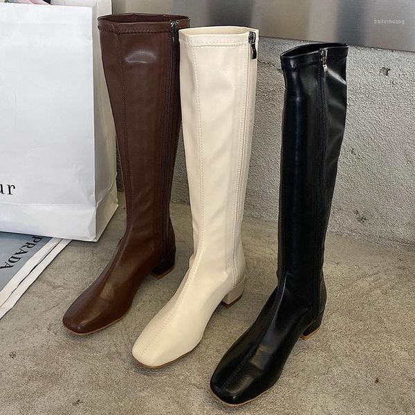 2020 winter fashion women square toe brown riding boots medium heels beige boots metal zippers knee high lady party shoes1, Black
2020 winter fashion women square toe brown riding boots medium heels beige boots metal zippers knee high lady party shoes1, Black