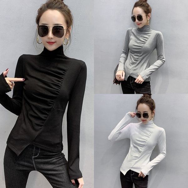 2020 autumn new korean high collar design irregular long sleeve coat t-shirt slim fit long sleeve t-shirt women 7j9tj, White
2020 autumn new korean high collar design irregular long sleeve coat t-shirt slim fit long sleeve t-shirt women 7j9tj, White