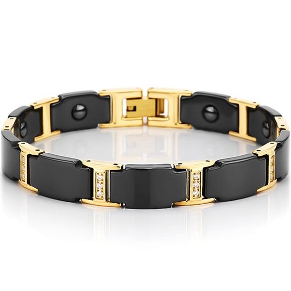 link, chain ceramic strength magnetic therapy bracelet - arthritis pain relief and carpal tunnel bracelets for men with cz insert, Black
link, chain ceramic strength magnetic therapy bracelet - arthritis pain relief and carpal tunnel bracelets for men with cz insert, Black