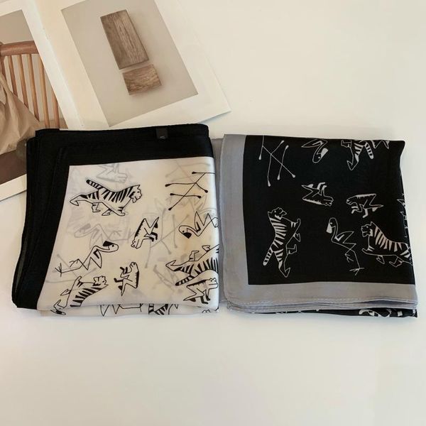 70*70 printing cartoon tiger small square scarf small silk like scarf women's thin fashion, Blue;gray
70*70 printing cartoon tiger small square scarf small silk like scarf women's thin fashion, Blue;gray