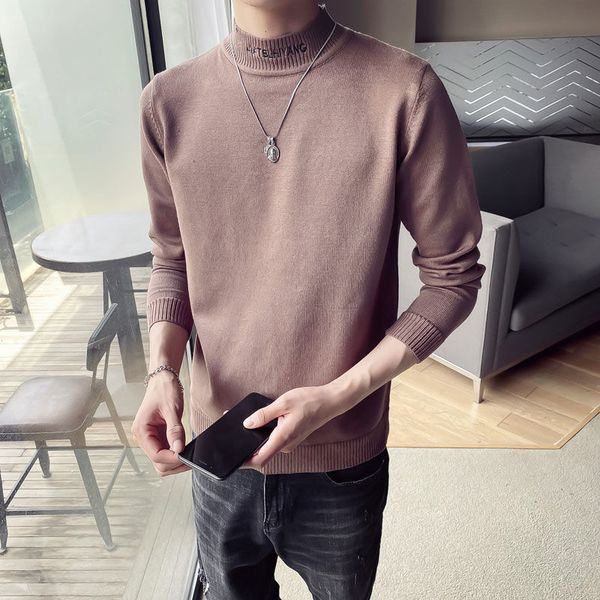 2020 spring and autumn new youth popular men's slim solid color half high neck embroidery pullover fashion casual sweater, White;black
2020 spring and autumn new youth popular men's slim solid color half high neck embroidery pullover fashion casual sweater, White;black