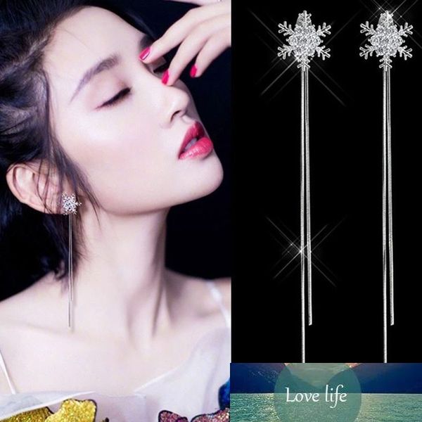exquisite christmas crystal snowflake earring long tassel pendant chain dangle earrings for women party jewelry gifts, Silver
exquisite christmas crystal snowflake earring long tassel pendant chain dangle earrings for women party jewelry gifts, Silver