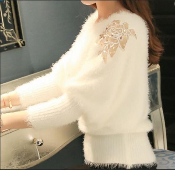 fashion womens sweater new korean loose soft bat knitted bottoming shirt mohair pullover womens tide spring autumn female, White;black
fashion womens sweater new korean loose soft bat knitted bottoming shirt mohair pullover womens tide spring autumn female, White;black