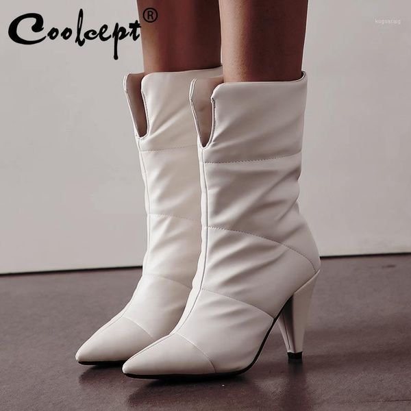 boots coolcept mid calf women pointed toe winter shoes for soft suede stretch casual high heels booties size 34-431, Black
boots coolcept mid calf women pointed toe winter shoes for soft suede stretch casual high heels booties size 34-431, Black
