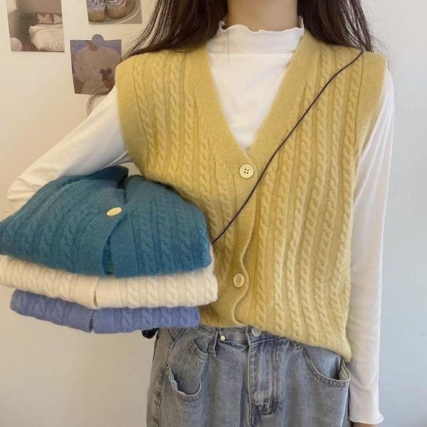 women's vests 2021 knitted flowers sweater vest women soft stretchy simple basic daily v-neck solid open-stitch female vintage korean, Black;white
women's vests 2021 knitted flowers sweater vest women soft stretchy simple basic daily v-neck solid open-stitch female vintage korean, Black;white