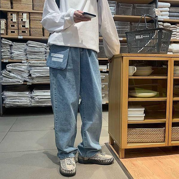 men's jeans men streetwear hip hop loose straight pant male juvenile style pocket harem denim trousers couple pants1, Blue
men's jeans men streetwear hip hop loose straight pant male juvenile style pocket harem denim trousers couple pants1, Blue
