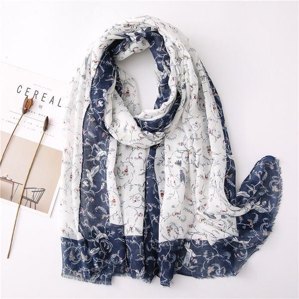 new scarf tassel simple fresh and soft cotton and linen vine flower pattern sunscreen shawl sea beach towel, Blue;gray
new scarf tassel simple fresh and soft cotton and linen vine flower pattern sunscreen shawl sea beach towel, Blue;gray