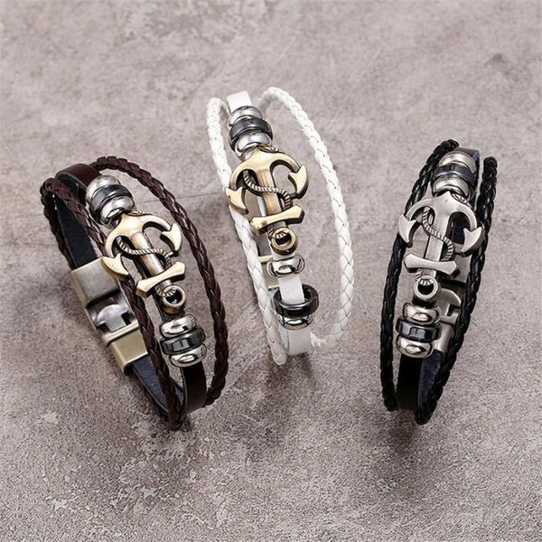 charm bracelets accessories alloy anchor leather bracelet simple versatile multi-layer woven b313, Golden;silver
charm bracelets accessories alloy anchor leather bracelet simple versatile multi-layer woven b313, Golden;silver