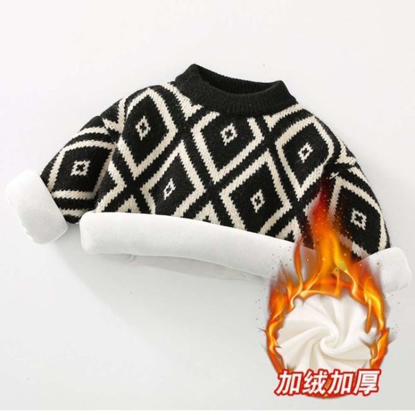 thickened boys' sweater plush autumn winter 2020 wear new children's diamond lattice knitted pullover, Blue
thickened boys' sweater plush autumn winter 2020 wear new children's diamond lattice knitted pullover, Blue