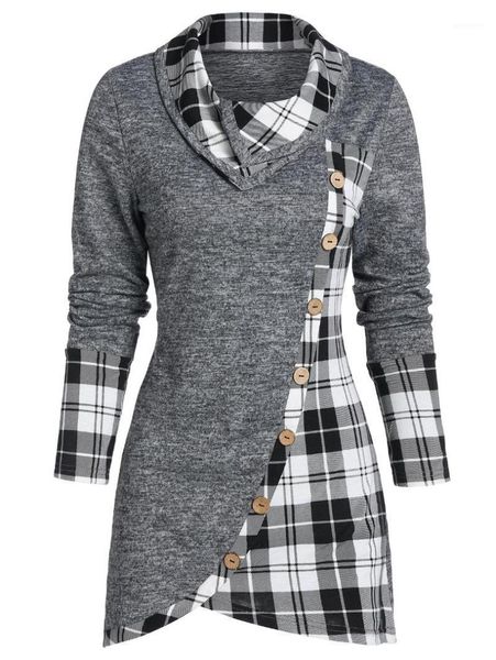women's t-shirt rose gal plus size plaid print buttons women casual turn-down collar long sleeve t shirt ladies clothes 20211, White
women's t-shirt rose gal plus size plaid print buttons women casual turn-down collar long sleeve t shirt ladies clothes 20211, White