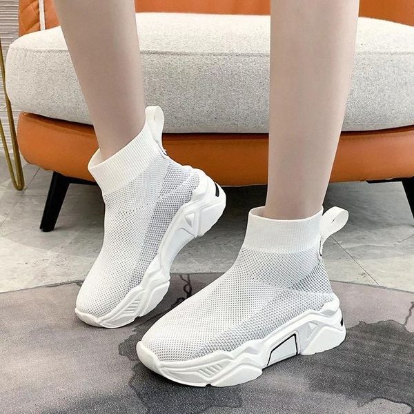 autumn sock knitted sneakers women stretch fabric shoes black white high platform sneakers casual chunky trainers women 2020 #t45a
autumn sock knitted sneakers women stretch fabric shoes black white high platform sneakers casual chunky trainers women 2020 #t45a