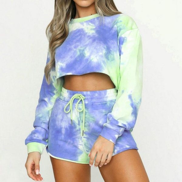 tie dye 2 piece set tracksuit pullover crop and shorts pant clothing sets two piece set female autumn sport suit, Black;blue
tie dye 2 piece set tracksuit pullover crop and shorts pant clothing sets two piece set female autumn sport suit, Black;blue