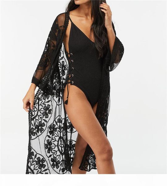 2020 lace beach pareo beachwear swim suit cover up playa pareo tunics beach kimono swimwear women lace embroidery kimono long blouses shirts, White;black
2020 lace beach pareo beachwear swim suit cover up playa pareo tunics beach kimono swimwear women lace embroidery kimono long blouses shirts, White;black
