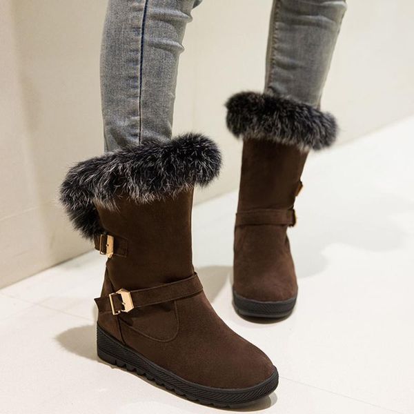 winter boots classics warm fur plush insole shoes woman middle tube snow boots fashion flat heels mid-calf shoes buckle, Black
winter boots classics warm fur plush insole shoes woman middle tube snow boots fashion flat heels mid-calf shoes buckle, Black