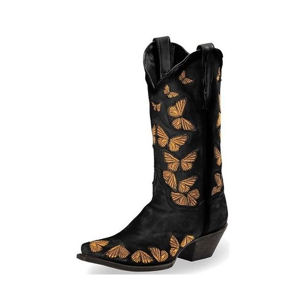 vintage woman butterfly boots women's mid-calf boots autumn fashion woman flock slip on shoes ladies pointed toe big size 43, Black
vintage woman butterfly boots women's mid-calf boots autumn fashion woman flock slip on shoes ladies pointed toe big size 43, Black