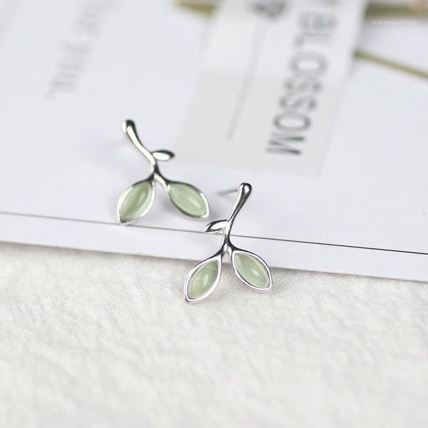 stud leaf shape earring 925 sterling silver earings for women opal green stone ear pierced earings1, Golden;silver
stud leaf shape earring 925 sterling silver earings for women opal green stone ear pierced earings1, Golden;silver