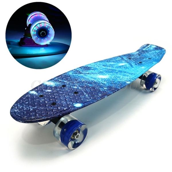 22-дюймовый полный мини-крейсер скейтборд longboard мигающие колеса рыбные коньки для взрослых детей подростки
22-дюймовый полный мини-крейсер скейтборд longboard мигающие колеса рыбные коньки для взрослых детей подростки