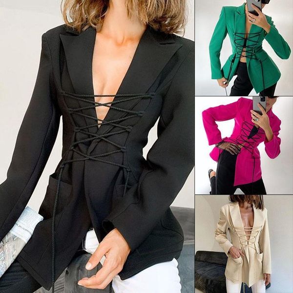 autumn winter stylish bandage coat for women solid color casual jackets elegant office lady streetwear jacket female1, Black;brown
autumn winter stylish bandage coat for women solid color casual jackets elegant office lady streetwear jacket female1, Black;brown