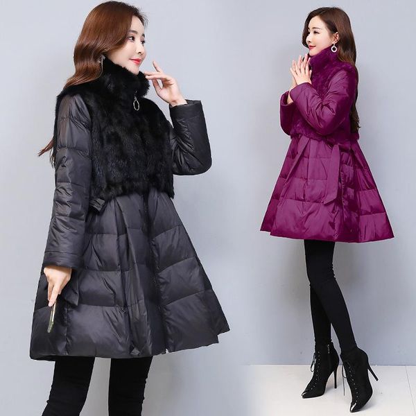 down jacket women's winter dress 2021 new cape medium length belt large skirt leisure down jacket, Black
down jacket women's winter dress 2021 new cape medium length belt large skirt leisure down jacket, Black