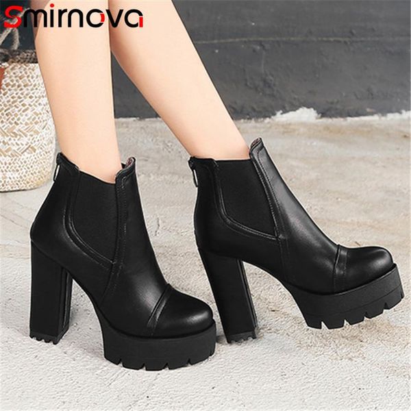 smirnova 2020 super high heel platform shoes women boots round toe zip solid colors fashion ankle boots woman, Black
smirnova 2020 super high heel platform shoes women boots round toe zip solid colors fashion ankle boots woman, Black