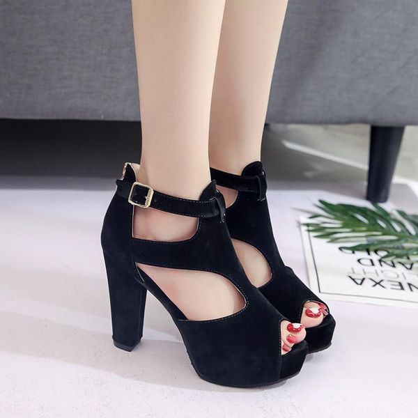 women sandals summer fashion new female fish head high heels thick with sandals female summer shoes rome shoes buckle high-heele, Black
women sandals summer fashion new female fish head high heels thick with sandals female summer shoes rome shoes buckle high-heele, Black