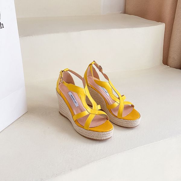 2021 women's will see bombs 22-25cm heels 9cm straw wedges of cow sandals european and 5ayw, Black
2021 women's will see bombs 22-25cm heels 9cm straw wedges of cow sandals european and 5ayw, Black