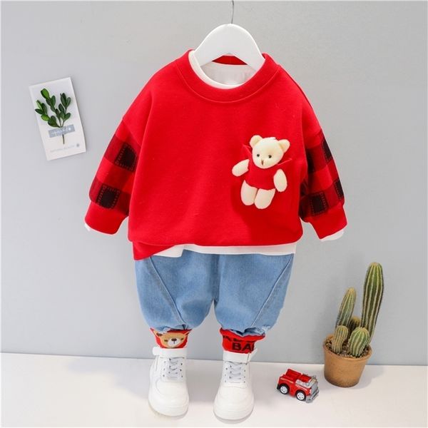 baby girls boys clothing sets spring autumn children cartoon bear t shirt jeans toddler infant outdoor kids clothes 220212, White
baby girls boys clothing sets spring autumn children cartoon bear t shirt jeans toddler infant outdoor kids clothes 220212, White
