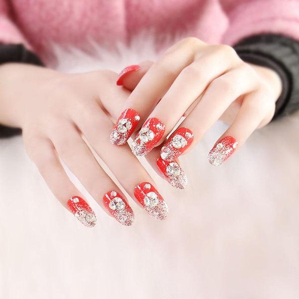 girls fashion nails decoration artificial nail bride shining rhinestone fake nail wedding party 3d glitter false with glue, Red;gold
girls fashion nails decoration artificial nail bride shining rhinestone fake nail wedding party 3d glitter false with glue, Red;gold