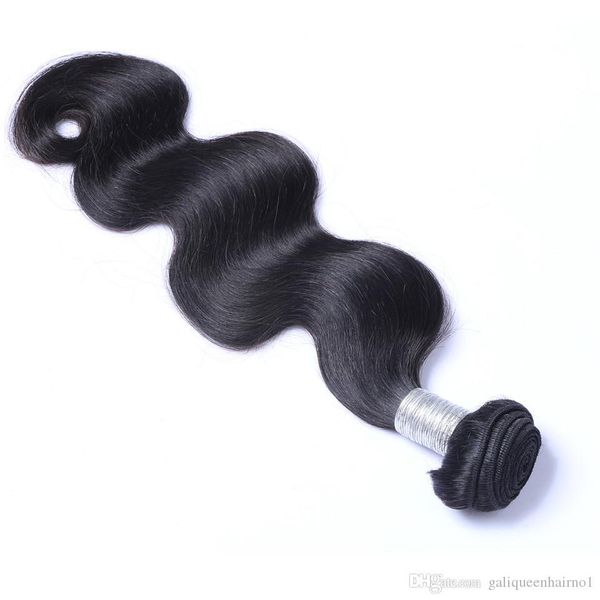 

indian virgin human hair body wave unprocessed remy hair weaves double wefts 100g bundle 1bundle lot can be dyed bleached, Black