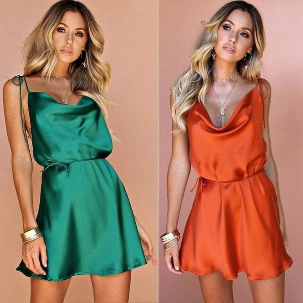 new summer women satin silk dress satin silk mini dress sleeveless backless solid loose dress beachwear sleepwear, Black;gray
new summer women satin silk dress satin silk mini dress sleeveless backless solid loose dress beachwear sleepwear, Black;gray